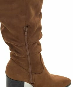 JP ORIGINAL CORP Shoes Sepia Faux Suede Pointed Toe Slouchy Boots