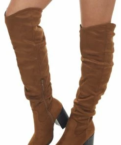 JP ORIGINAL CORP Shoes Sepia Faux Suede Pointed Toe Slouchy Boots