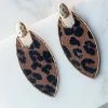 Urbanista Accessories Sepia Leopard Print Marquise Dangle Earrings