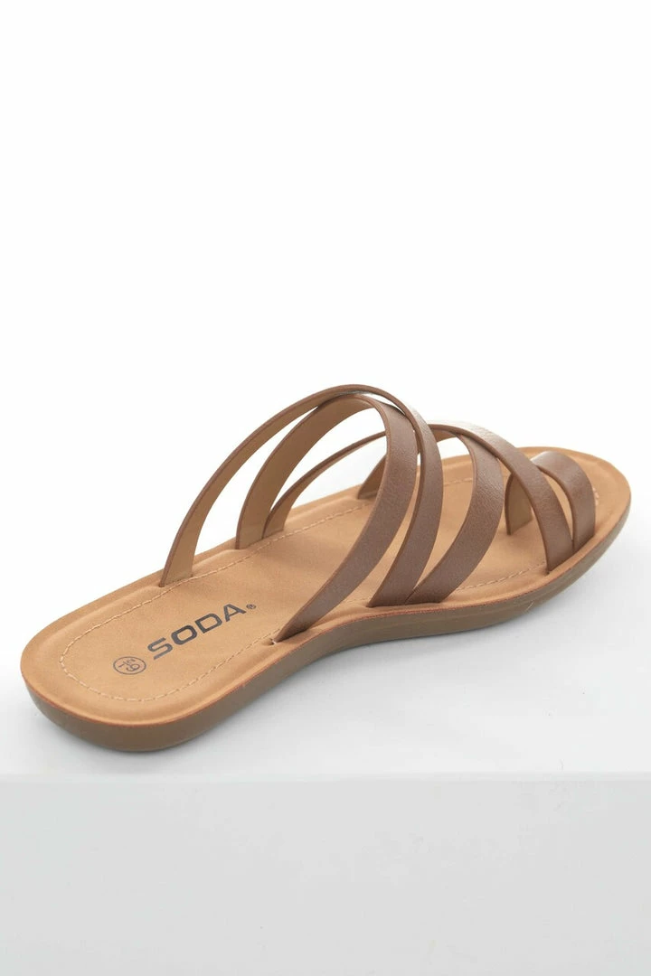 FORTUNE DYNAMIC Sepia Open Toe Leather Strappy Flat Sandals Shoes 4 FORTUNE DYNAMIC Sepia Open Toe Leather Strappy Flat Sandals Shoes