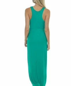 HEIMISH Shamrock Green Tulip Hem Wrap Maxi Knit Dress