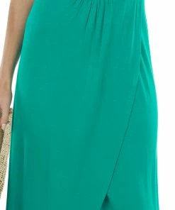 HEIMISH Shamrock Green Tulip Hem Wrap Maxi Knit Dress