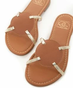 MIAMI SHOE Shoes Sienna And Gold Circle Detail Slip On Sandals 17 MIAMI SHOE Shoes Sienna And Gold Circle Detail Slip On Sandals