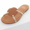 MIAMI SHOE Shoes Sienna And Gold Circle Detail Slip On Sandals