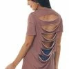 Fantastic Fawn Tops Sienna Ladder Cutout Back Short Sleeve Tee