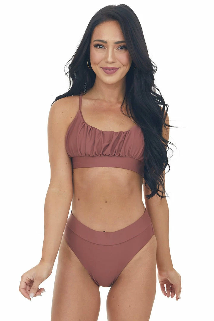 Mermaid Swimwear Sienna Ruched Scoop Neck High Leg Bikini Set Accessories 3 Mermaid Swimwear Sienna Ruched Scoop Neck High Leg Bikini Set Accessories