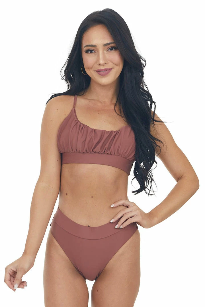 Mermaid Swimwear Sienna Ruched Scoop Neck High Leg Bikini Set Accessories 4 Mermaid Swimwear Sienna Ruched Scoop Neck High Leg Bikini Set Accessories
