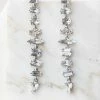 Fame Accessories Silver Geometric Rhinestone Dangle Earrings
