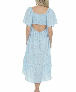 Umgee Sky Blue Ditsy Floral High Low Babydoll Dress Dresses 14 Umgee Sky Blue Ditsy Floral High Low Babydoll Dress Dresses