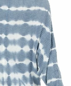 She + Sky Slate Blue Tie Dye Waffle Knit Top With Dolman Sleeves Tops 25 She + Sky Slate Blue Tie Dye Waffle Knit Top With Dolman Sleeves Tops