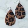 ART BOX Accessories Spice Brown Leopard Faux Fur Teardrop Earrings 2 ART BOX Accessories Spice Brown Leopard Faux Fur Teardrop Earrings