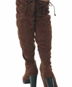 Legend Footwear Spice Faux Suede Knee Length High Heel Boots