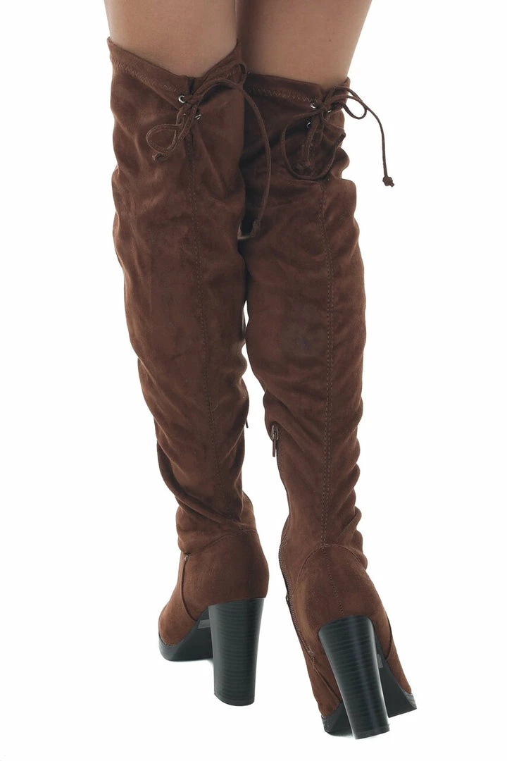 Legend Footwear Spice Faux Suede Knee Length High Heel Boots 4 Legend Footwear Spice Faux Suede Knee Length High Heel Boots