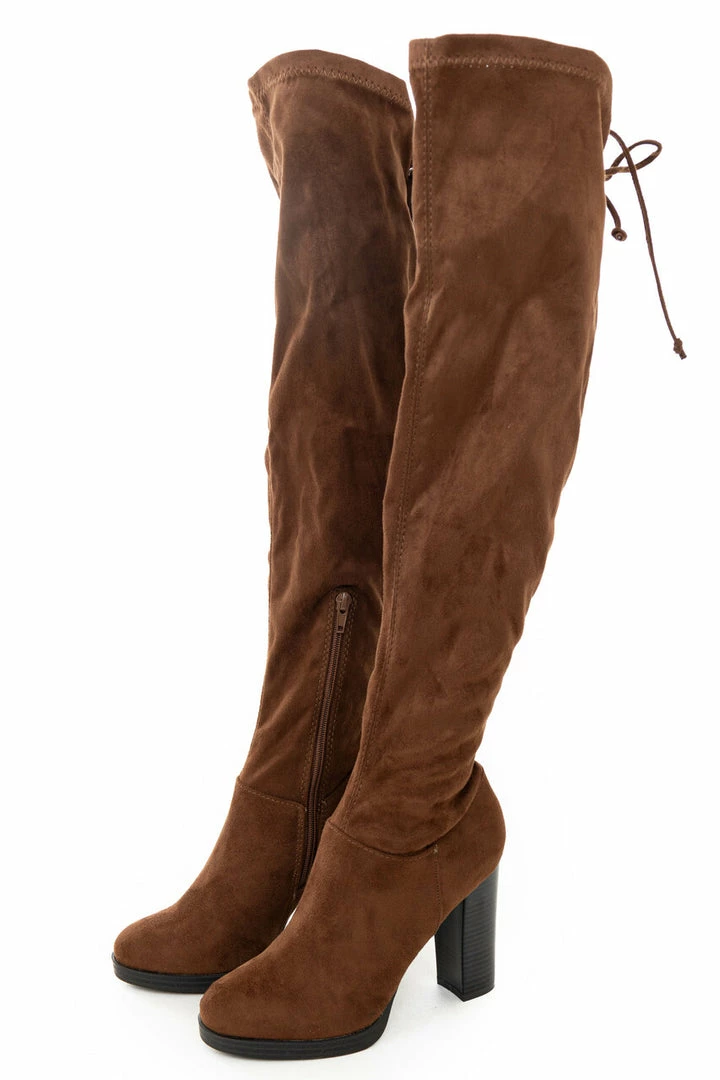 Legend Footwear Spice Faux Suede Knee Length High Heel Boots 7 Legend Footwear Spice Faux Suede Knee Length High Heel Boots