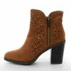 JP ORIGINAL CORP Shoes Spice Faux Suede Perforated High Heel Booties