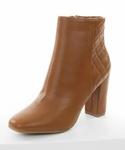 Let's See Style Shoes Spice Quilted Back Detail High Heel Booties