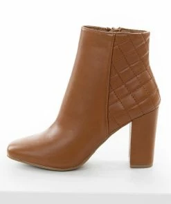 Let's See Style Shoes Spice Quilted Back Detail High Heel Booties