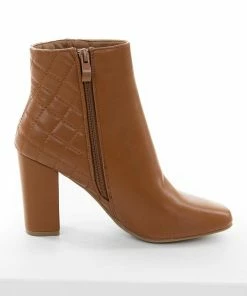 Let's See Style Shoes Spice Quilted Back Detail High Heel Booties