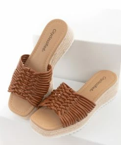 FORTUNE DYNAMIC Shoes Spice Square Toe Espadrille Wedge Sandal
