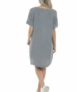 143 Story Dresses Steel Chest Pocket Woven Tee Shirt Dress 24 143 Story Dresses Steel Chest Pocket Woven Tee Shirt Dress