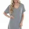 143 Story Dresses Steel Chest Pocket Woven Tee Shirt Dress
