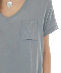 143 Story Dresses Steel Chest Pocket Woven Tee Shirt Dress 25 143 Story Dresses Steel Chest Pocket Woven Tee Shirt Dress