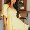Glam Sunshine Plunging V Neck Romper With Puff Sleeves