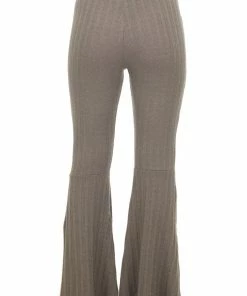 143 Story Taupe High Rise Cable Knit Flare Pants
