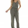 Kori America Dresses Taupe Leopard Sleeveless Surplice Jumpsuit 2 Kori America Dresses Taupe Leopard Sleeveless Surplice Jumpsuit