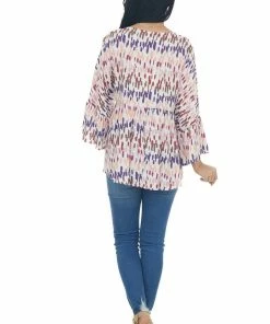 Andree Tops Tea Rose Multicolor Abstract Babydoll Top