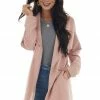 Style Melody Tea Rose Soft Lightweight Woven Trench Coat