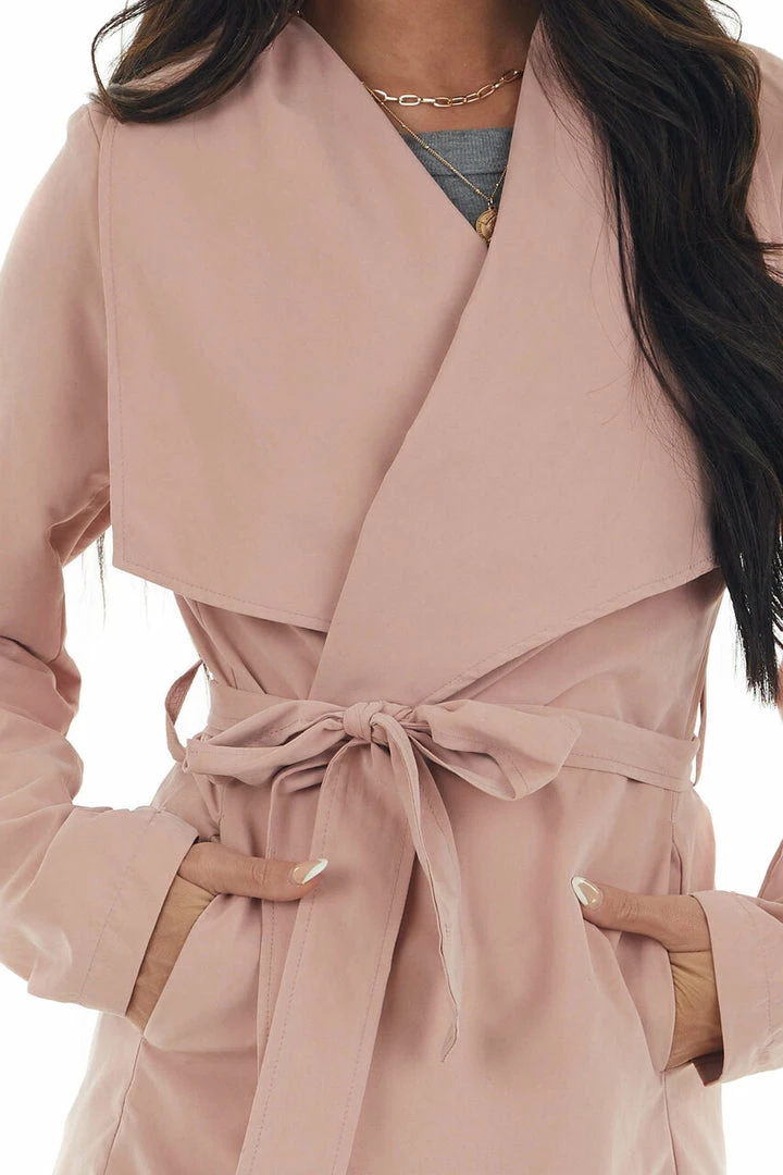 Style Melody Tea Rose Soft Lightweight Woven Trench Coat 10 Style Melody Tea Rose Soft Lightweight Woven Trench Coat