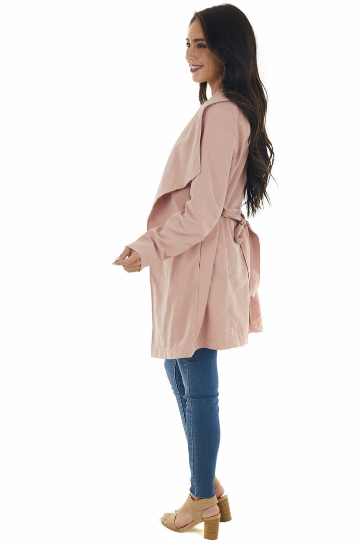 Style Melody Tea Rose Soft Lightweight Woven Trench Coat 8 Style Melody Tea Rose Soft Lightweight Woven Trench Coat