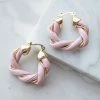 Noir Jewelry Accessories Tea Rose Twisted Gold Chunky Hoop Earrings 1 Noir Jewelry Accessories Tea Rose Twisted Gold Chunky Hoop Earrings