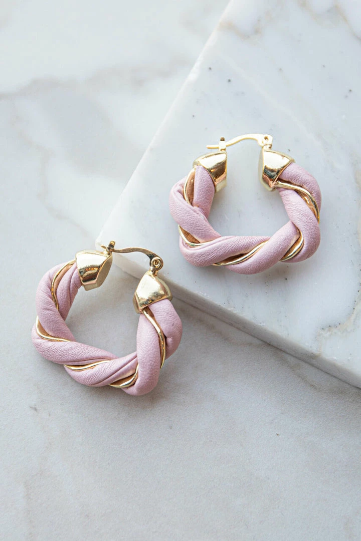 Noir Jewelry Accessories Tea Rose Twisted Gold Chunky Hoop Earrings 3 Noir Jewelry Accessories Tea Rose Twisted Gold Chunky Hoop Earrings