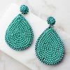 Blandice JEWELRY Accessories Teal Seed Beaded Teardrop Drop Earrings