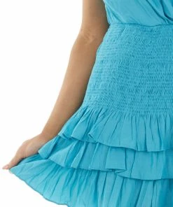 Do + Be Teal Strappy Mini Dress With Smocking And Tiers 25 Do + Be Teal Strappy Mini Dress With Smocking And Tiers