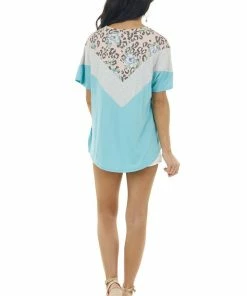 Lovely Melody Turquoise And Dove Chevron Pattern Short Sleeve Knit Top 24 Lovely Melody Turquoise And Dove Chevron Pattern Short Sleeve Knit Top