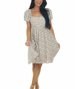 Sweet Lemon Dresses Vanilla Ditsy Floral Square Neck Short Dress 17 Sweet Lemon Dresses Vanilla Ditsy Floral Square Neck Short Dress