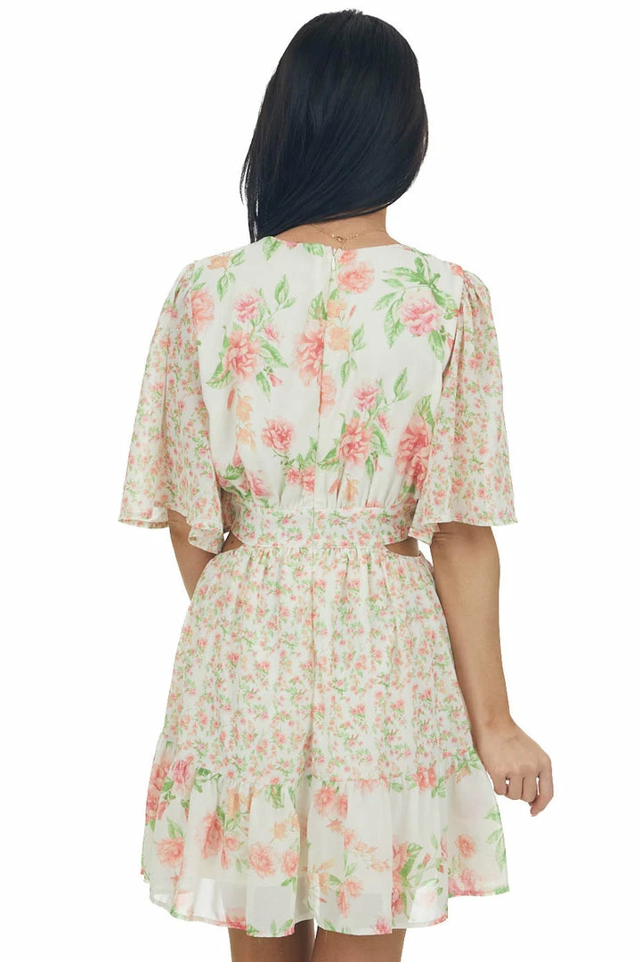 Flying Tomato Vanilla Floral Multiprint V Neck Mini Dress Dresses 8 Flying Tomato Vanilla Floral Multiprint V Neck Mini Dress Dresses