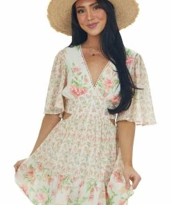 Flying Tomato Vanilla Floral Multiprint V Neck Mini Dress Dresses 11 Flying Tomato Vanilla Floral Multiprint V Neck Mini Dress Dresses