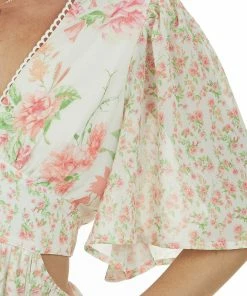 Flying Tomato Vanilla Floral Multiprint V Neck Mini Dress Dresses 15 Flying Tomato Vanilla Floral Multiprint V Neck Mini Dress Dresses