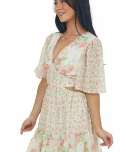 Flying Tomato Vanilla Floral Multiprint V Neck Mini Dress Dresses 13 Flying Tomato Vanilla Floral Multiprint V Neck Mini Dress Dresses