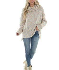 143 Story Vanilla Multicolor Confetti Knit Sweater