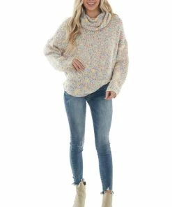 143 Story Vanilla Multicolor Confetti Knit Sweater