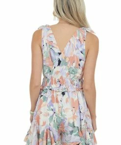 Hailey & Co Vanilla Multicolor Floral Print Flounce Romper Dresses 14 Hailey & Co Vanilla Multicolor Floral Print Flounce Romper Dresses