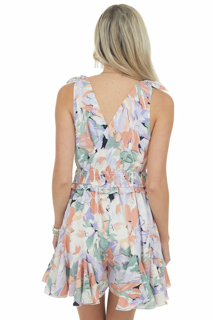 Hailey & Co Vanilla Multicolor Floral Print Flounce Romper Dresses 8 Hailey & Co Vanilla Multicolor Floral Print Flounce Romper Dresses