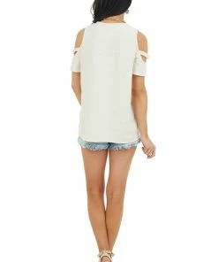 Vanilla Bay Tops Vanilla Short Sleeve Stretchy Knit Top With Cold Shoulder 24 Vanilla Bay Tops Vanilla Short Sleeve Stretchy Knit Top With Cold Shoulder