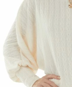 143 Story Tops Vanilla Textured Knit Banded Dolman Sleeve Top 25 143 Story Tops Vanilla Textured Knit Banded Dolman Sleeve Top