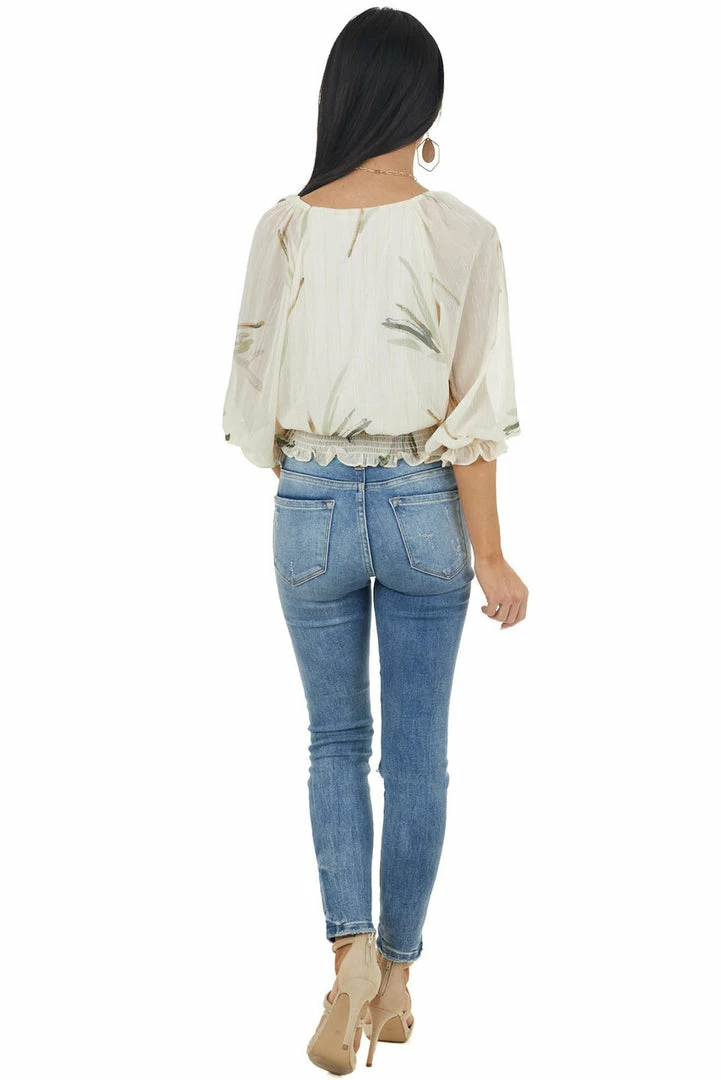 Lush Clothing Vanilla Woven Surplice Top With Abstract Leaf Details 8 Lush Clothing Vanilla Woven Surplice Top With Abstract Leaf Details